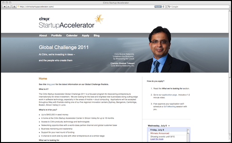 Citrix Startup Accelerator Website